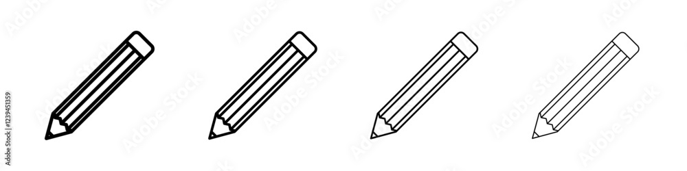 Pencil icon Outline sign symbol set Pencil icon Outline sign symbol set