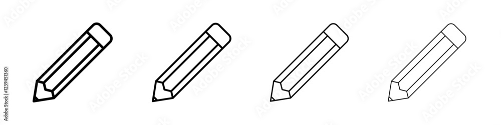 Pencil icon Outline sign symbol set Pencil icon Outline sign symbol set