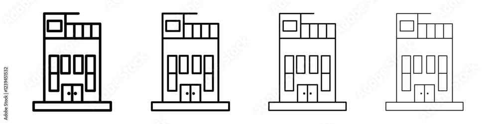 Penthouse icon Outline sign symbol set Penthouse icon Outline sign symbol set