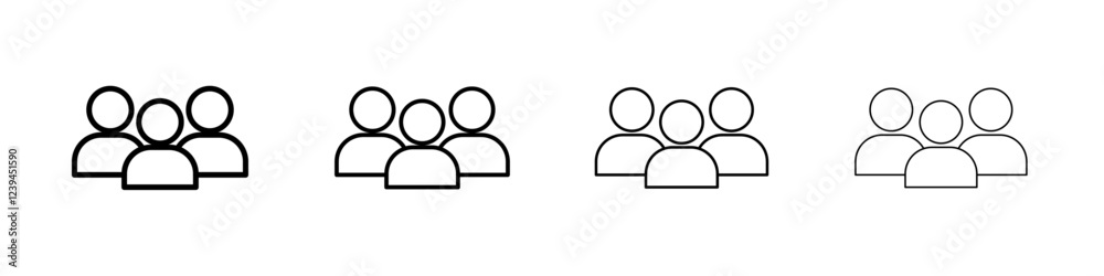 people icon Outline sign symbol set people icon Outline sign symbol set