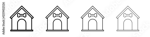Pet house icon Outline sign symbol set