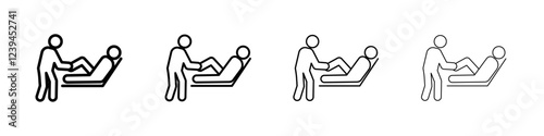 Physiotherapy icon Outline sign symbol set