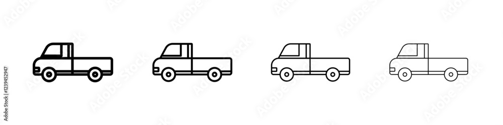 Pickup truck icon Outline sign symbol set Pickup truck icon Outline sign symbol set