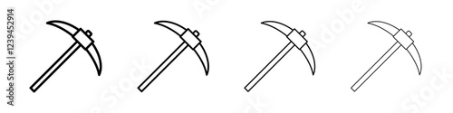pickaxe icon Outline sign symbol set
