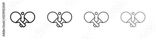Ping pong icon Outline sign symbol set