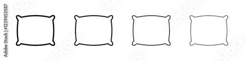 Pillow icon Outline sign symbol set