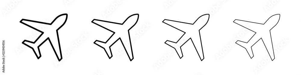 Plane icon Outline sign symbol set Plane icon Outline sign symbol set