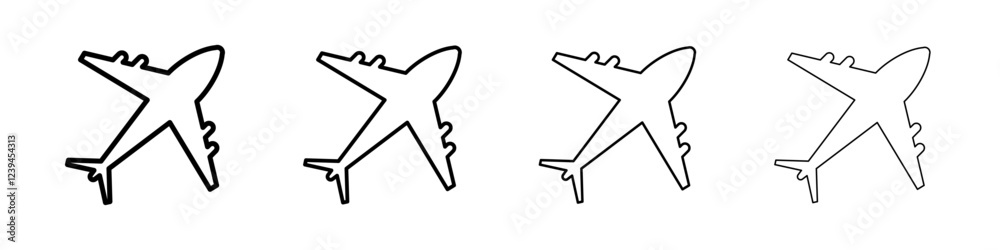 Plane icon Outline sign symbol set Plane icon Outline sign symbol set