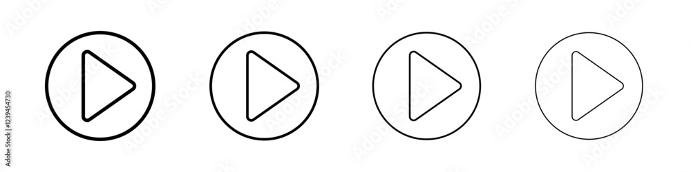 Play icon Outline sign symbol set