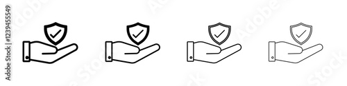 Policyholder icon Outline sign symbol set