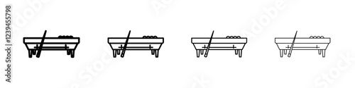 Pool table icon Outline sign symbol set