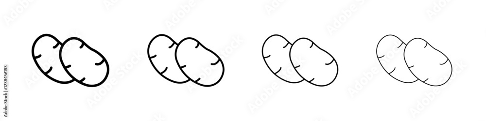 Potato icon Outline sign symbol set Potato icon Outline sign symbol set