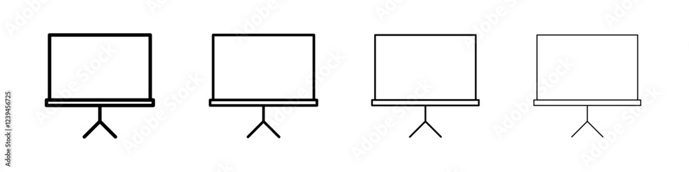 Presentation board icon Outline sign symbol set Presentation board icon Outline sign symbol set