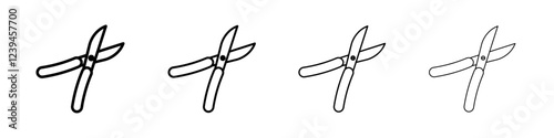 pruner icon Outline sign symbol set