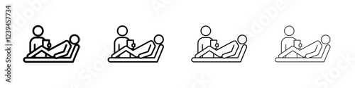 psychologist and patient icon Outline sign symbol set