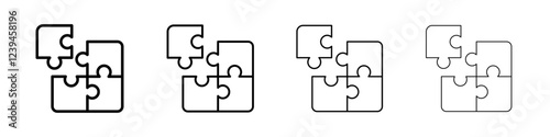 Puzzle Piece Icon Outline sign symbol set