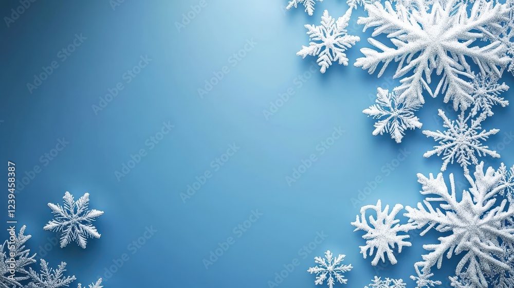 Blue Winter Background with Snowflakes. Blue Winter Background with Snowflakes.