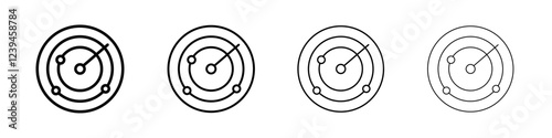 radar detection icon Outline sign symbol set