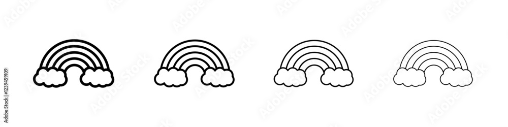 Rainbow icon Outline sign symbol set Rainbow icon Outline sign symbol set