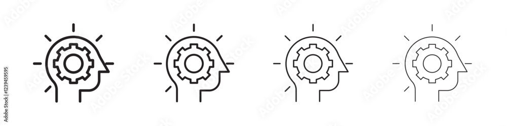 Realization icon Outline sign symbol set Realization icon Outline sign symbol set