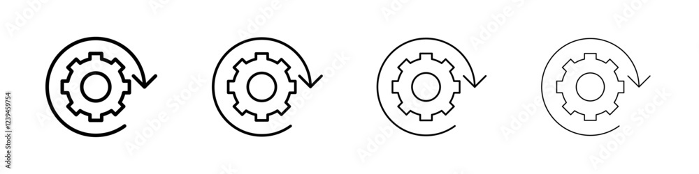 Recovery gear icon Outline sign symbol set Recovery gear icon Outline sign symbol set