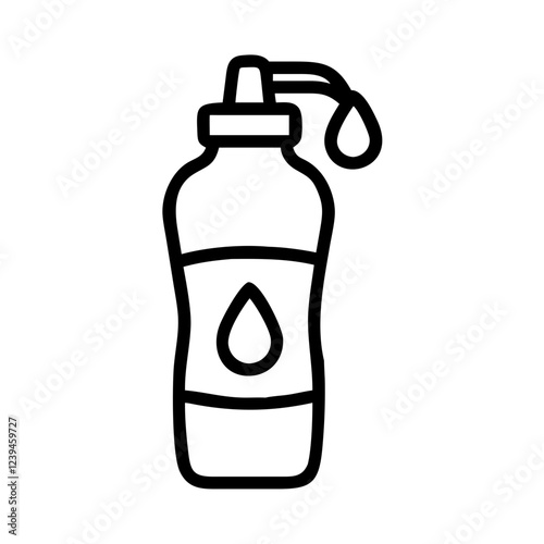 Icon of water-squeezing bottle, minimalistic design, outline style