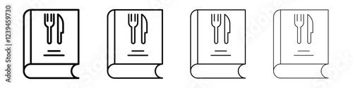 recipe book icon Outline sign symbol set