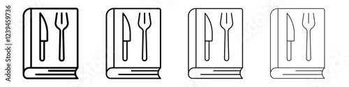 recipe book icon Outline sign symbol set