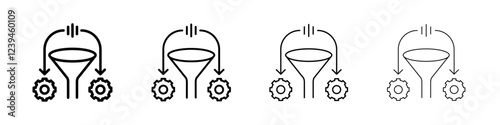 refinement icon Outline sign symbol set