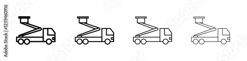 rescue truck basket icon Outline sign symbol set