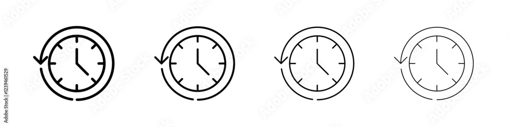 Rewind time icon Outline sign symbol set Rewind time icon Outline sign symbol set