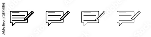 review icon Outline sign symbol set