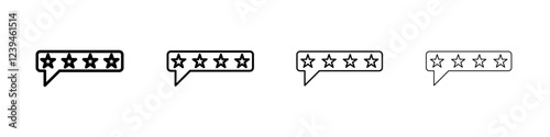 Review icon Outline sign symbol set