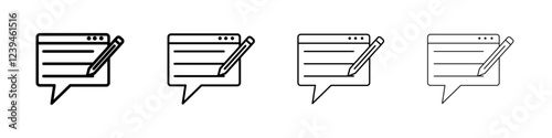 review icon Outline sign symbol set