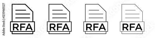 RFA File icon Outline sign symbol set
