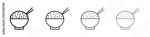 Rise Bowl icon Outline sign symbol set