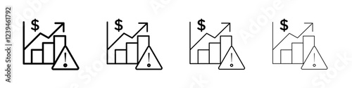 Rise price icon Outline sign symbol set