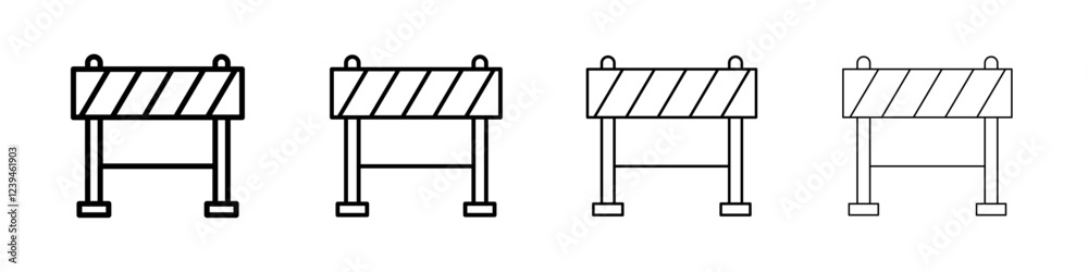Roadblock icon Outline sign symbol set Roadblock icon Outline sign symbol set