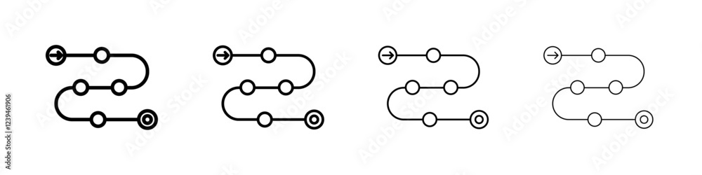 Roadmap icon Outline sign symbol set Roadmap icon Outline sign symbol set