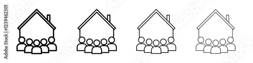 roommates icon Outline sign symbol set