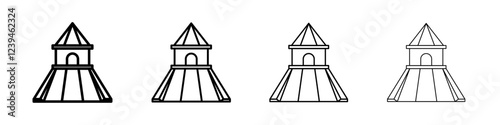 Rubber kid slide icon Outline sign symbol set