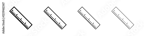 Ruler icon Outline sign symbol set