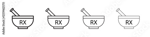 RX icon icon Outline sign symbol set