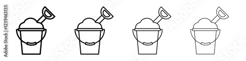 Sand bucket icon Outline sign symbol set