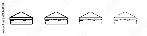 Sandwich icon Outline sign symbol set