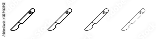 Scalpel icon Outline sign symbol set