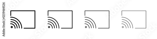 Screen cast icon Outline sign symbol set