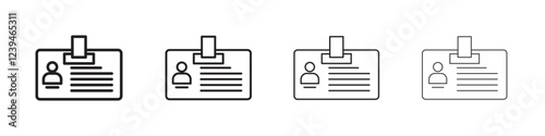 Security badge icon Outline sign symbol set