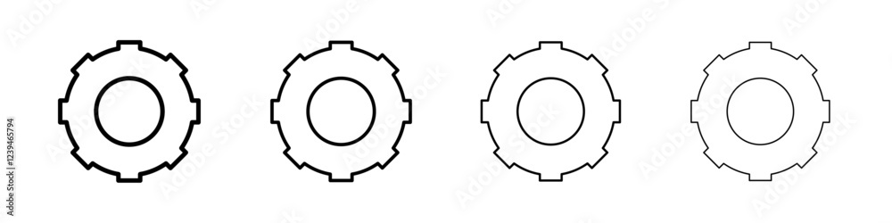Settings gear icon Outline sign symbol set Settings gear icon Outline sign symbol set