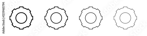 Settings gear icon Outline sign symbol set